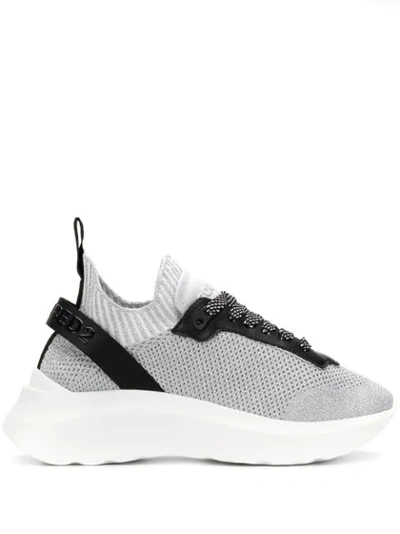 Dsquared2 Speedster Fabric Low-top Sneakers In Silver