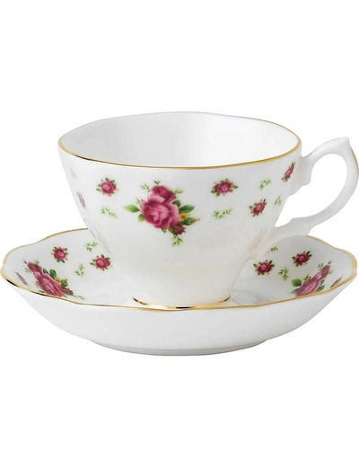 Royal Albert New Country White Roses Teacup & Saucer Set With $6 Credit