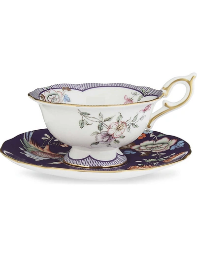 Wedgwood Wonderlust Midnight Crane Teacup And Saucer