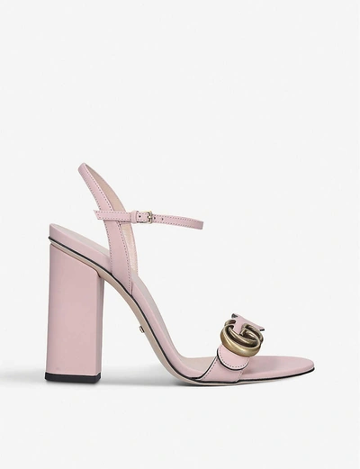 Gucci Marmont 105 Leather Sandals In Pink