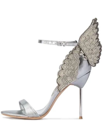 Sophia Webster Evangeline Crystal-embellished Lamé Sandals In Metallic