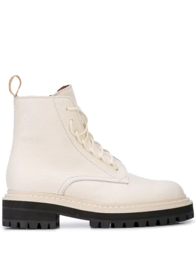 Proenza Schouler Lace-up Ankle Boots In White