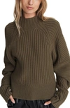 Rag & Bone Oakes Mock Neck Merino Wool Sweater In Army