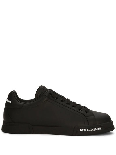 Dolce & Gabbana Sneakers With Logo Application In Black