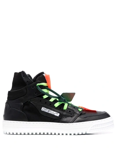 Off-white Off White Mans Off Court 3.0 Leather And Fabric Sneakers In Black