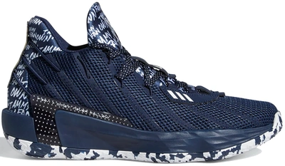 Pre-owned Adidas Originals  Dame 7 I Am My Own Fan Collegiate Navy In Collegiate Navy/silver Metallic/collegiate Navy