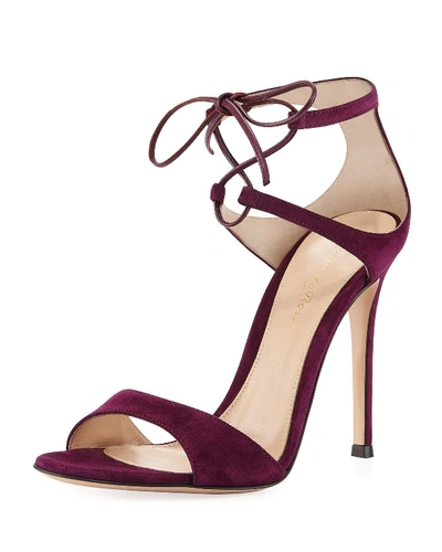 Gianvito Rossi Strappy Suede 105mm Lace-up Sandal