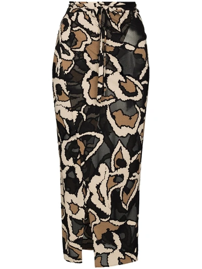 Lisa Marie Fernandez + Net Sustain Devoré-crepe Wrap Skirt In Black