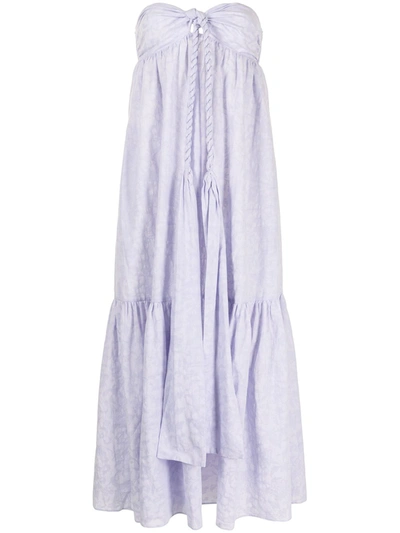 Mara Hoffman + Net Sustain Basilia Organic Cotton-blend Jacquard Halterneck Maxi Dress In Lavender
