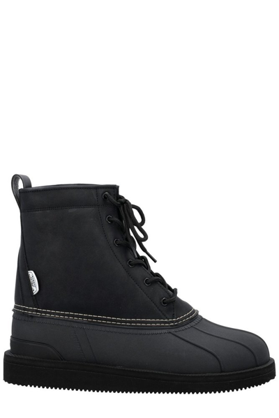 Suicoke Alal-wpab Faux-leather And Rubber Boots In Black