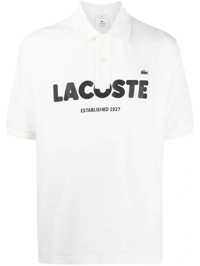 Lacoste Live Logo-print Polo Shirt In White