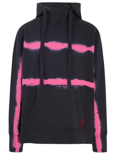 Msgm Felpa Cappuccio Rosa / Nera In Black
