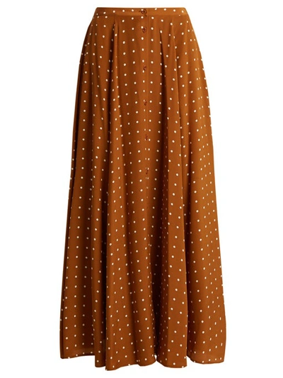 Diane Von Furstenberg Button-through Arbor Dot-print Silk Skirt In Arbor Dot Kola