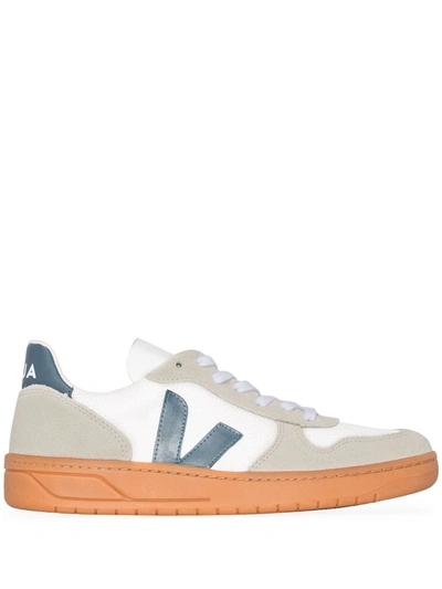 Veja White V10 Leather Low Top Sneakers