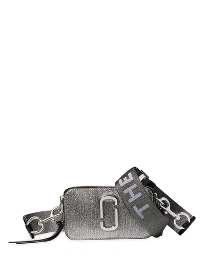 Marc Jacobs Women's Leather Cross-body Messenger Shoulder Bag The Snapshot Glitter In Silver