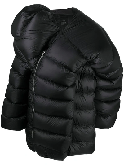 Moncler Genius Hikoville Asymmetric Quilted Down Coat In Black