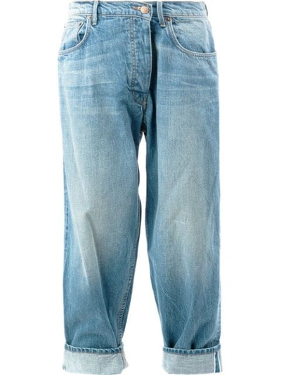 Monse High-waist Deconstructed Boyfriend Jeans, Blue In Rinsed Blue