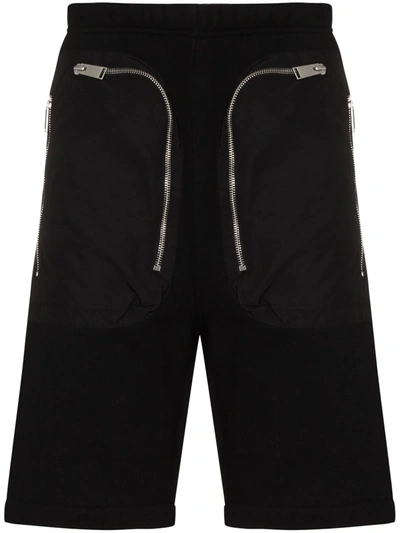 Heron Preston Black Zipped Cotton Logo Shorts