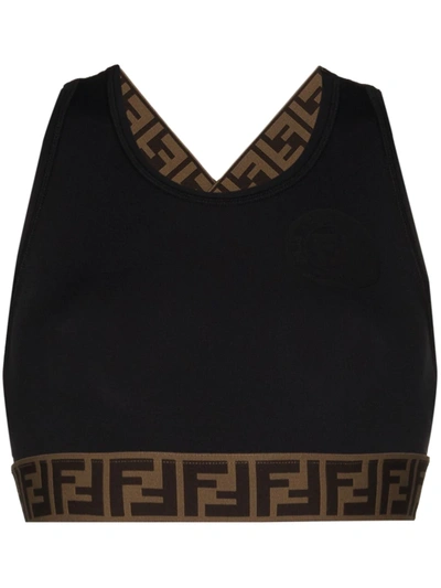 Fendi Rama Logo Sports Bra In Blue