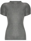 Issey Miyake Mist Basics Pleated Funnel Neck Top In Grey