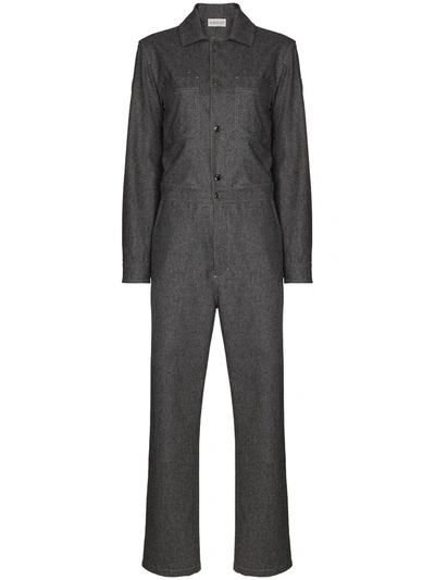 Moncler Long Sleeve Wool Boiler Suit In Grey