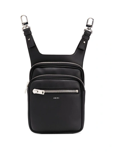 Amiri Hook-on Leather Hip Pouch In Black