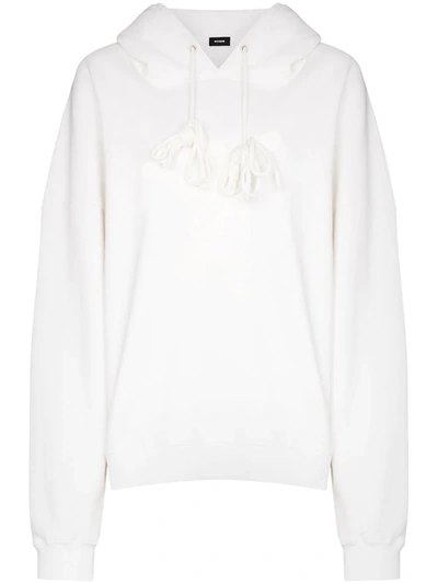 We11 Done White Teddy Print Hoodie In Weiss