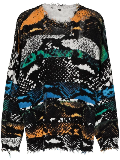 R13 Snake Print Oversized Sweater In Multicolor | ModeSens