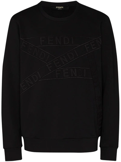 Fendi Black Logo Tape Sweatshirt