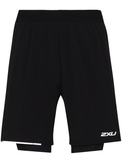 2xu Black Xvent 2-in-1 7 Inch Shorts