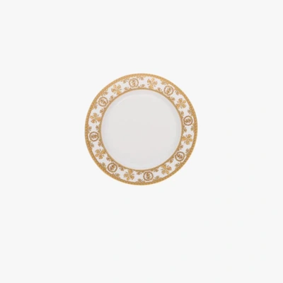 Versace White I Love Baroque Porcelain Plate In Weiss