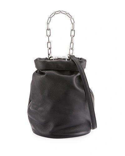 Alexander Wang Caged Roxy Mini Bucket In Black With Rhodium