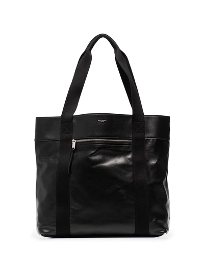 Saint Laurent Black Daily Cabas Leather Tote Bag