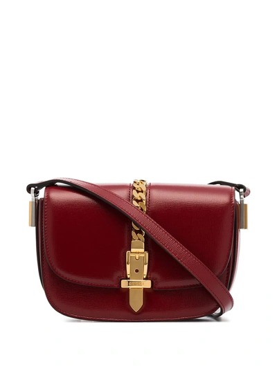 Gucci Red Sylvie 1969 Leather Saddle Bag