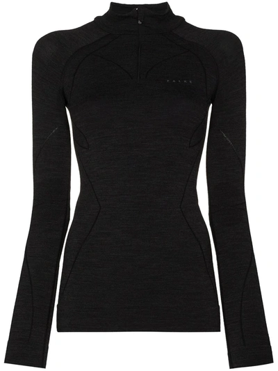 Falke Stretch-jersey Turtleneck Top In Black