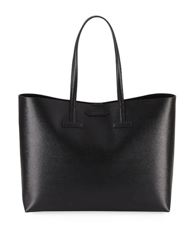 Tom Ford Medium T Saffiano Leather Tote Bag In Black