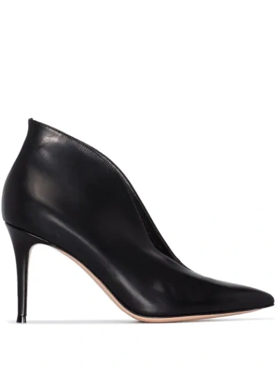 Gianvito Rossi Vania 85 Leather Ankle Boots In Black