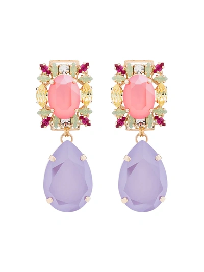 Anton Heunis Gold-plated Pear Drop Crystal Earrings In Multicolour