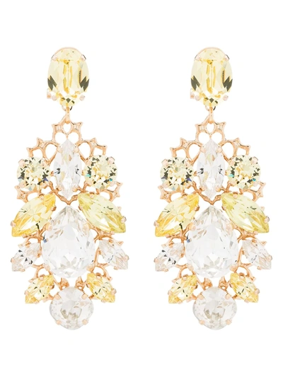 Anton Heunis Gold-plated Crystal Cluster Earrings In Yellow