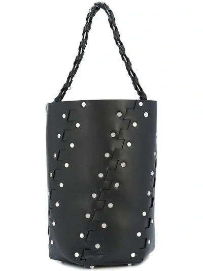 Proenza Schouler Medium Hex Studded Leather Bucket Bag - Black