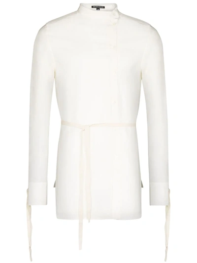 Ann Demeulemeester Asymmetric Cotton Shirt In White