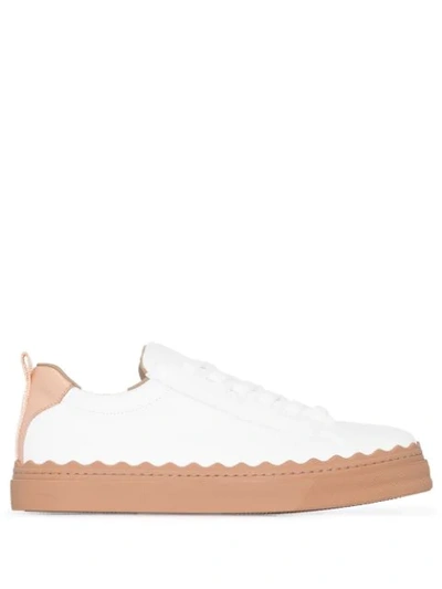 Chloé And Pink Lauren Leather Sneakers In White