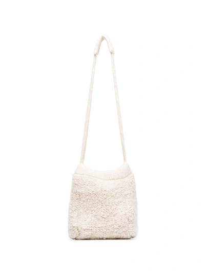 Jil Sander White Knitted Bucket Bag