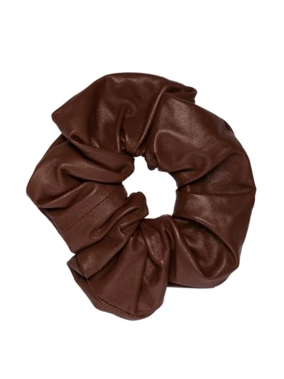 Jil Sander Brown Leather Scrunchie