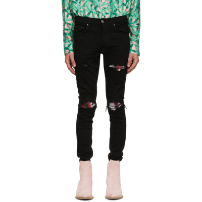 Amiri Mx1 Distressed Skinny-fit Jeans In Black