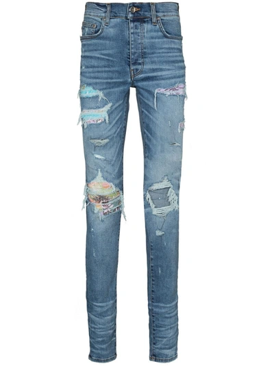 Amiri Distressed-effect Skinny Jeans In Blue