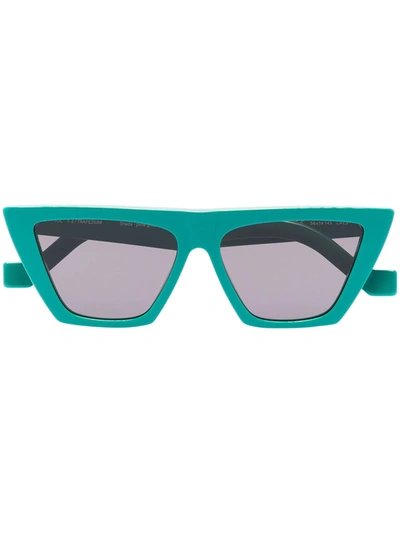 Tol Eyewear Green Trapezium Cat Eye Sunglasses