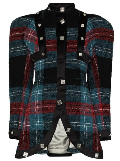 Charles Jeffrey Loverboy Claymore Structured Tartan Jacket In Black