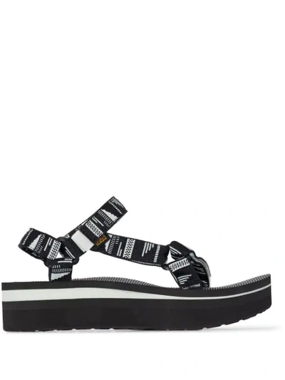 Teva Black Flatform Universal Geometric Sandals