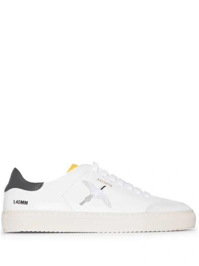 Axel Arigato And Yellow Clean 90 Triple Bird Leather Sneakers In White